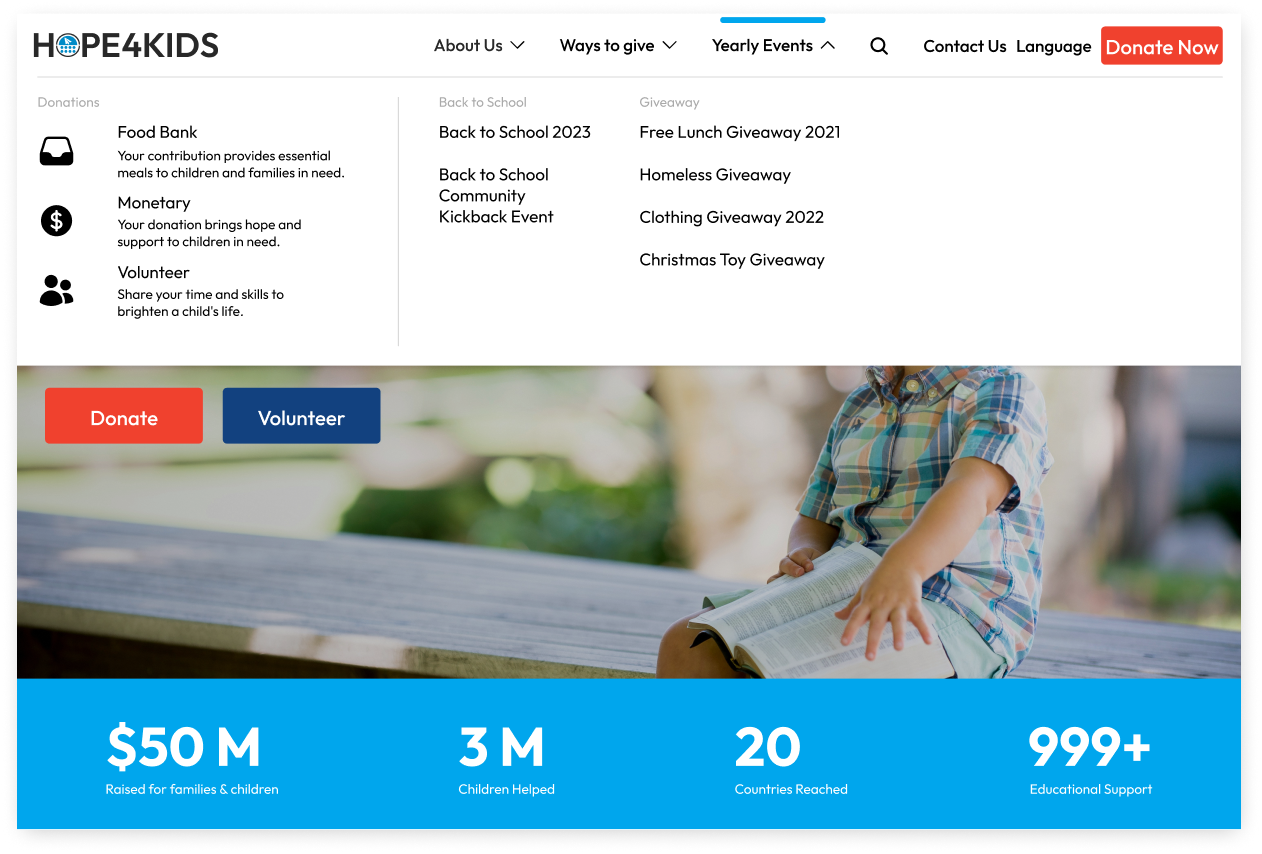 hope 4 kids redesign