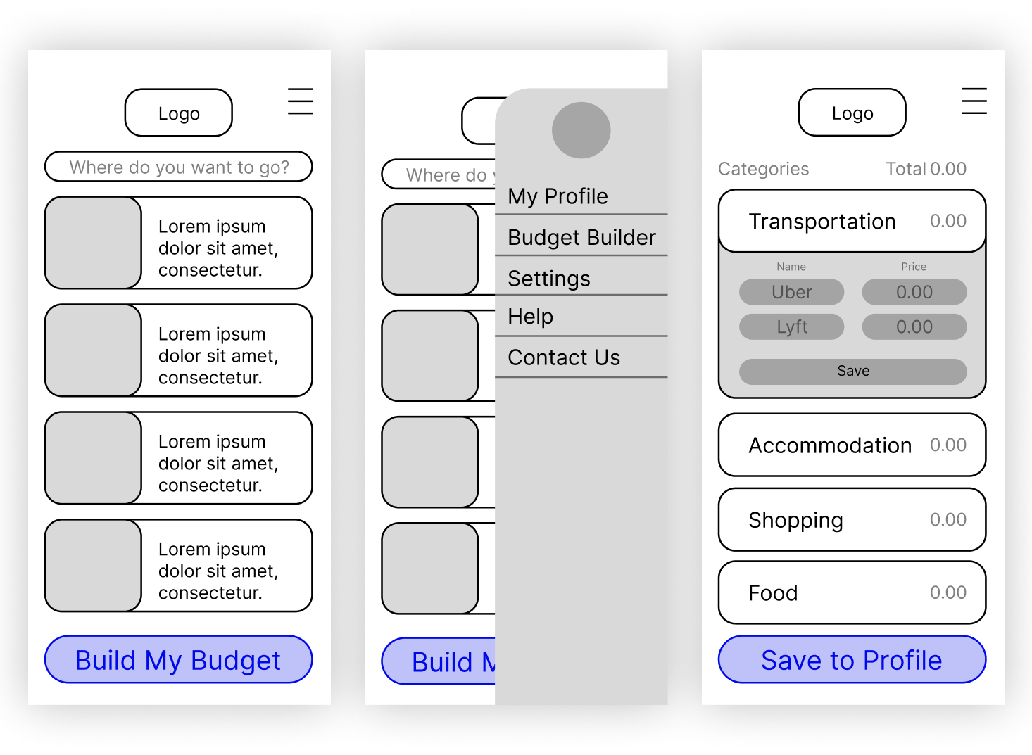 low fidelity wireframe